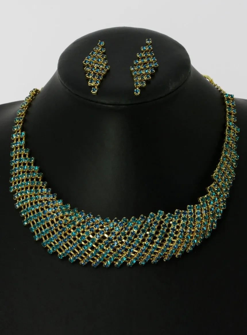 Parure bijoux collier + boucles