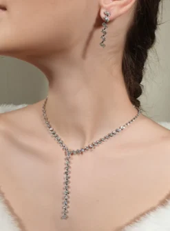 Parure collier + boucles strass