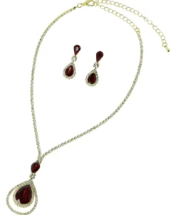 Parure collier strass + boucles