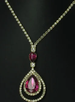 Parure collier strass + boucles