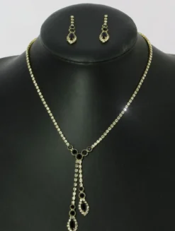 Parure collier strass + boucles