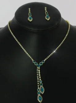Parure collier strass + boucles