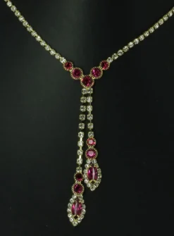Parure collier strass + boucles