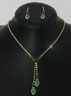 Parure collier strass + boucles