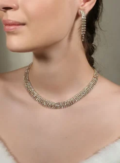 Parure strass mariage avec collier + boucles