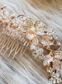 Peigne cheveux bijou perles et strass