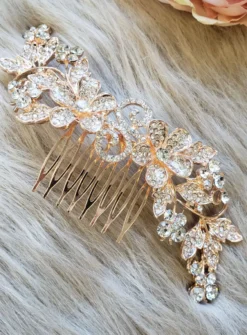 Peigne cheveux bijou perles et strass