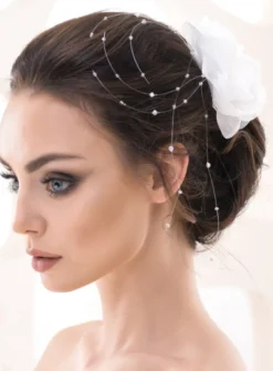 Peigne à cheveux mariage fleur et perles