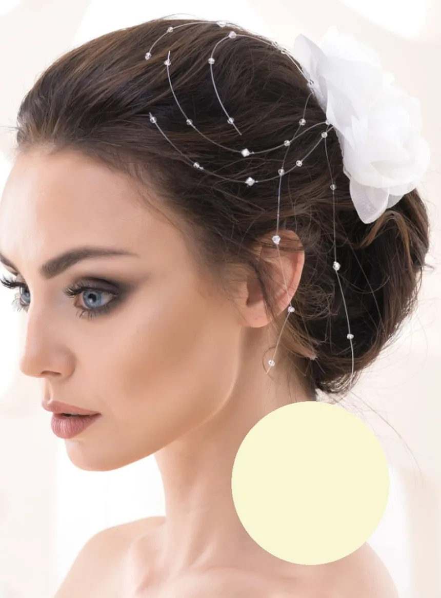 Peigne à cheveux mariage fleur et perles