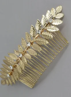 Peigne chignon feuilles de laurier avec strass