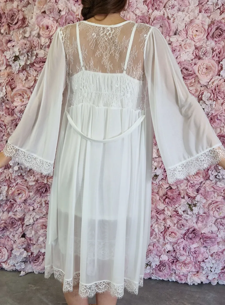 Peignoir dentelle mariage femme