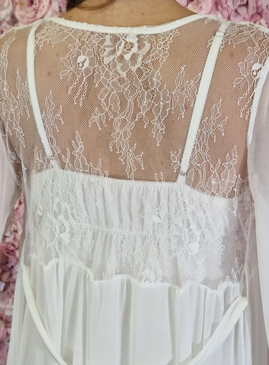 Peignoir dentelle mariage femme
