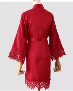 Peignoir mariée avec dentelle - Personnalisable
