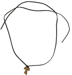 Pendentif Croix Tau bois d'olivier Beige