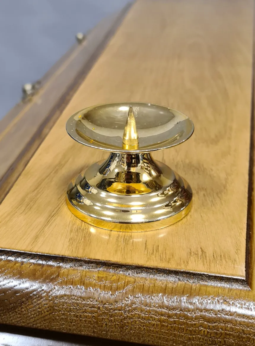 Petit Chandelier plat pour bougie large Or