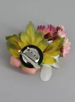 Pince boutonnière Fleurs champêtres Rose