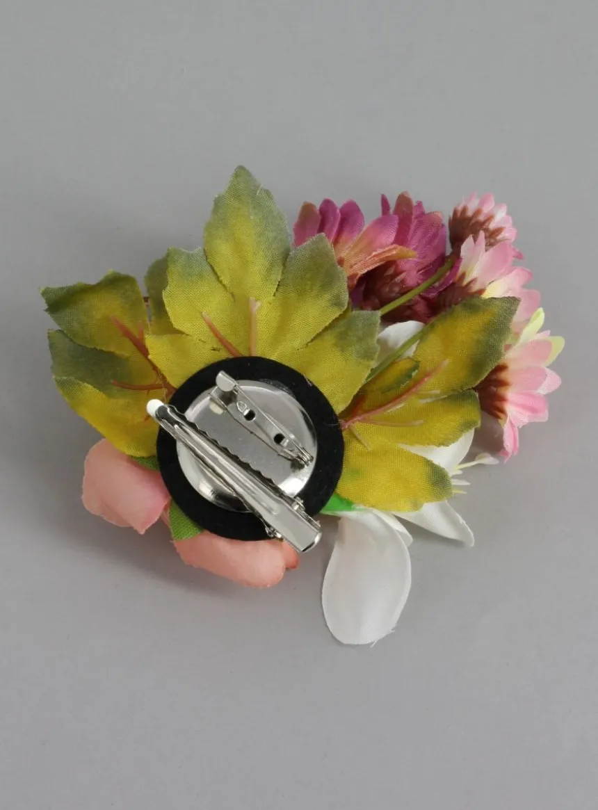 Pince boutonnière Fleurs champêtres Rose