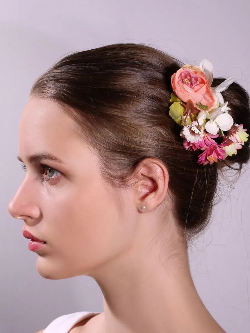 Pince boutonnière Fleurs champêtres Rose