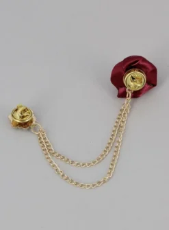 Pin's Boutonnière fleur satin Bordeaux