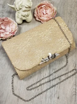 Pochette de soirée dentelle et paillette