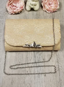Pochette de soirée dentelle et paillette