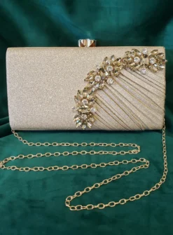 Pochette de soirée femme à pailletttes et gros strass
