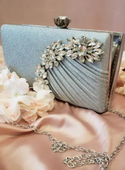 Pochette de soirée femme à pailletttes et gros strass