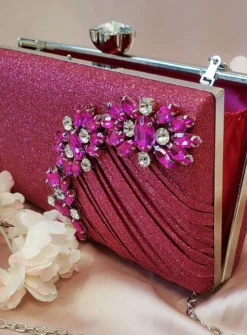 Pochette de soirée femme à pailletttes et gros strass