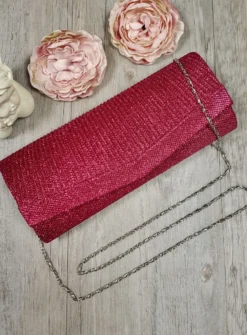 Pochette de soirée longue avec chainette et scintillante