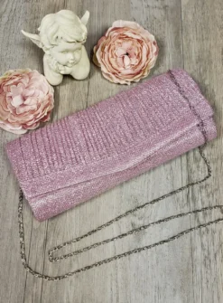 Pochette de soirée longue avec chainette et scintillante