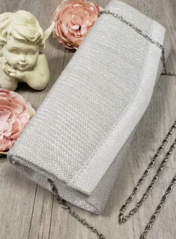 Pochette de soirée longue avec chainette et scintillante