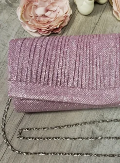 Pochette de soirée longue avec chainette et scintillante