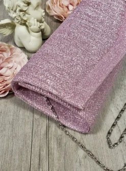 Pochette de soirée longue avec chainette et scintillante