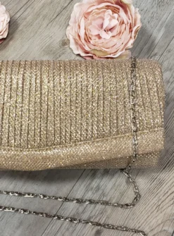 Pochette de soirée longue avec chainette et scintillante