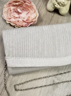 Pochette de soirée longue avec chainette et scintillante