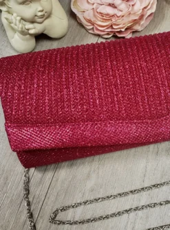 Pochette de soirée longue avec chainette et scintillante