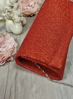 Pochette de soirée longue avec chainette et scintillante