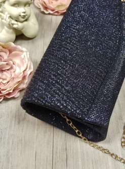 Pochette de soirée longue avec chainette et scintillante