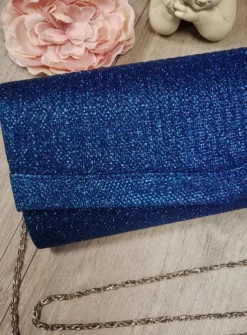 Pochette de soirée longue avec chainette et scintillante