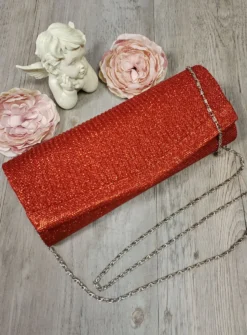 Pochette de soirée longue avec chainette et scintillante