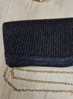 Pochette de soirée longue avec chainette et scintillante