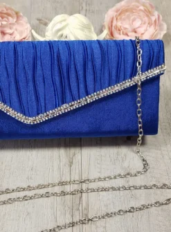 Pochette de soirée petit format satin et strass