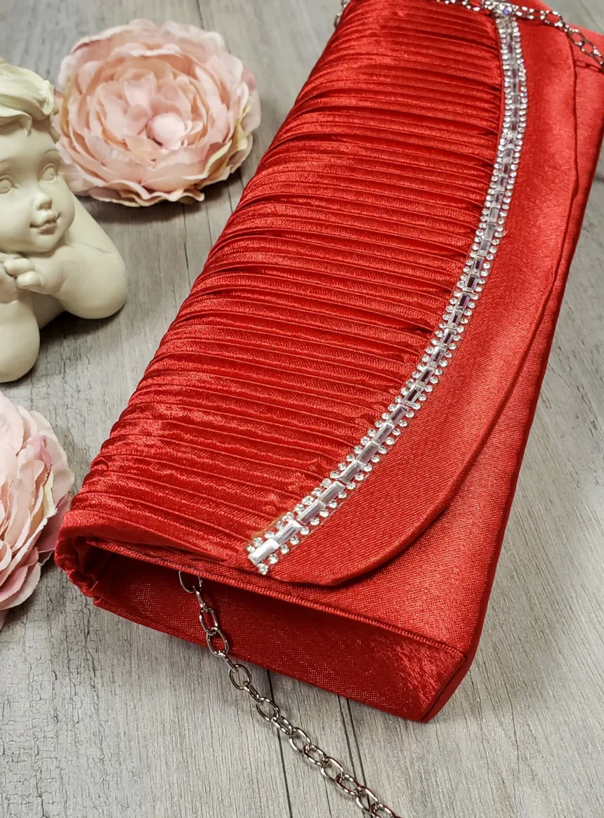 Pochette de soirée satin et strass