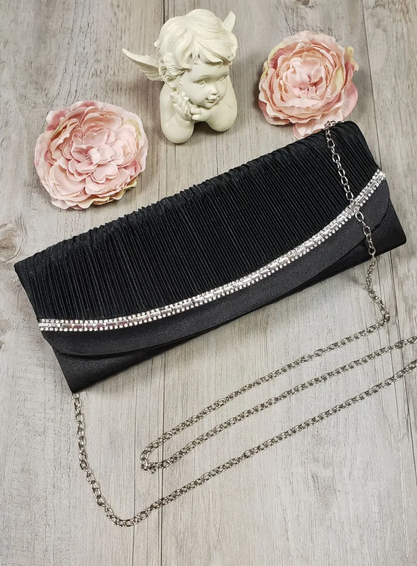 Pochette de soirée satin et strass