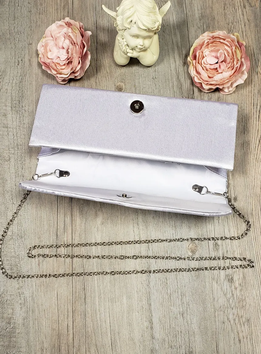Pochette de soirée satin et strass