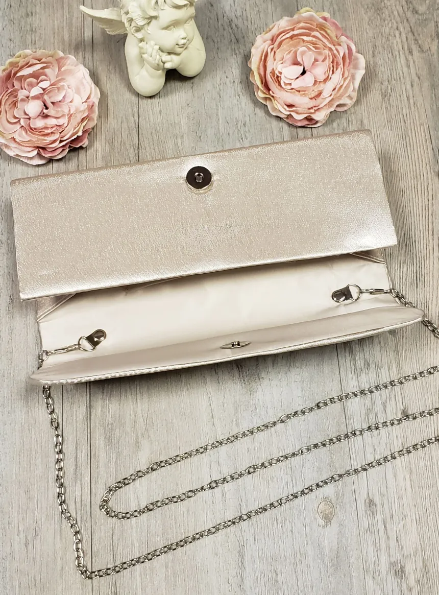 Pochette de soirée satin et strass