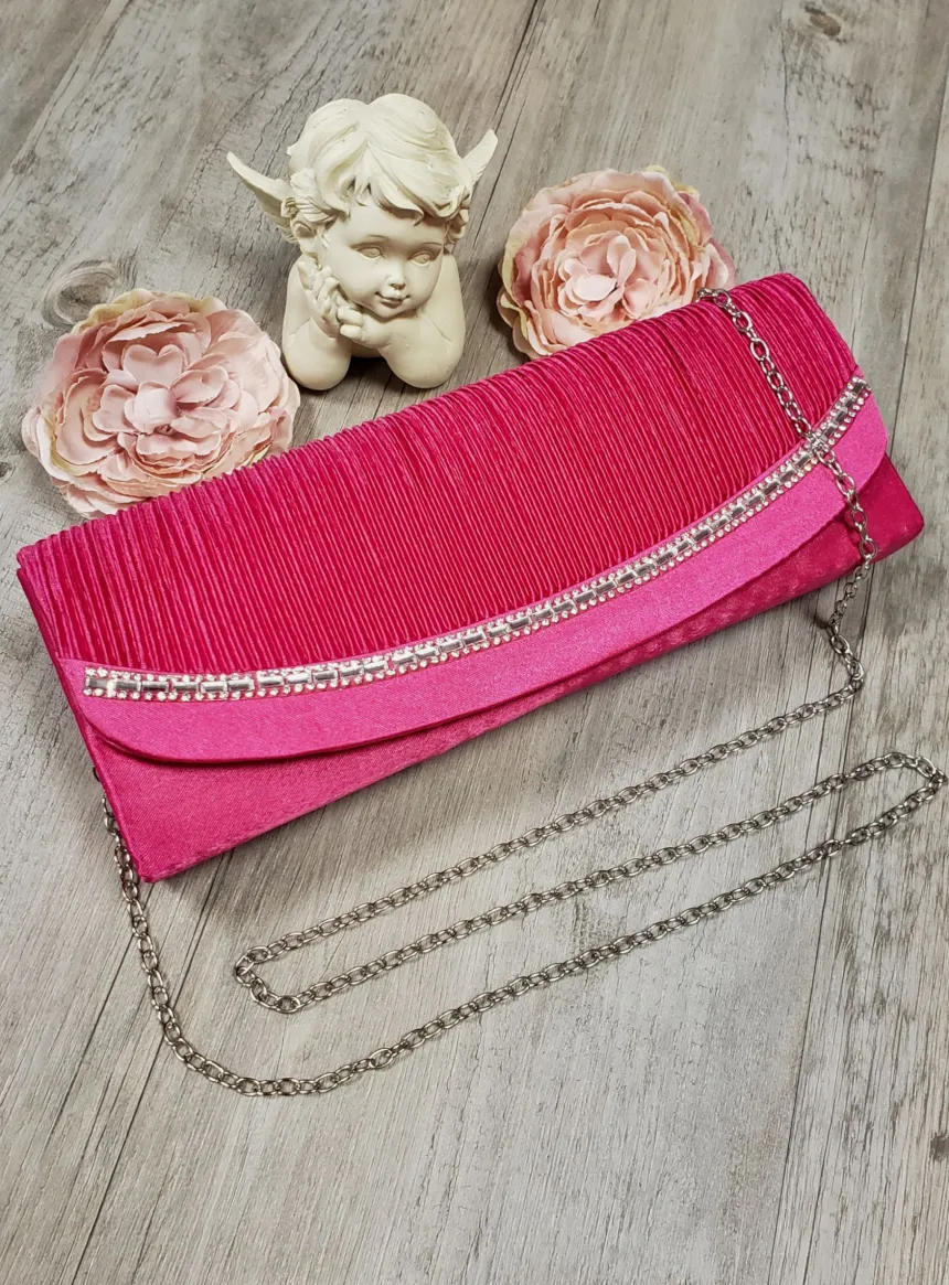 Pochette de soirée satin et strass