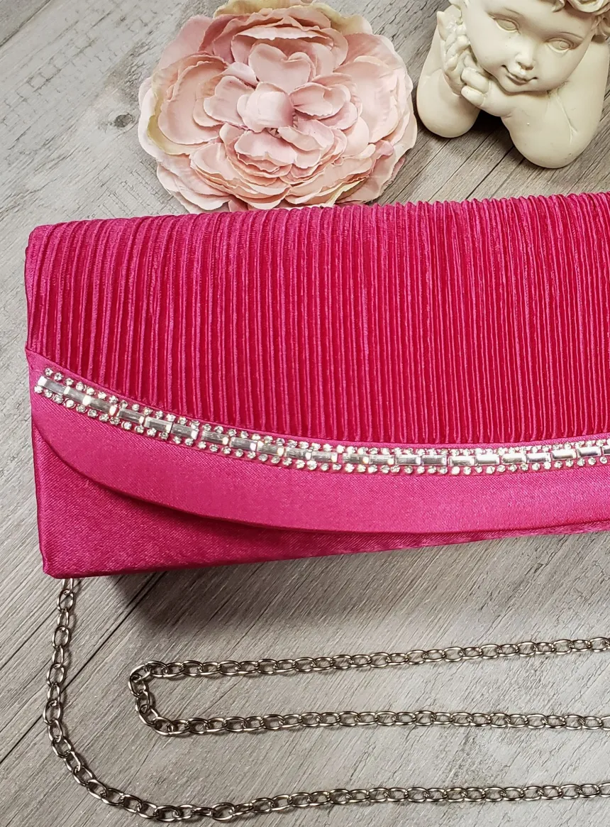 Pochette de soirée satin et strass