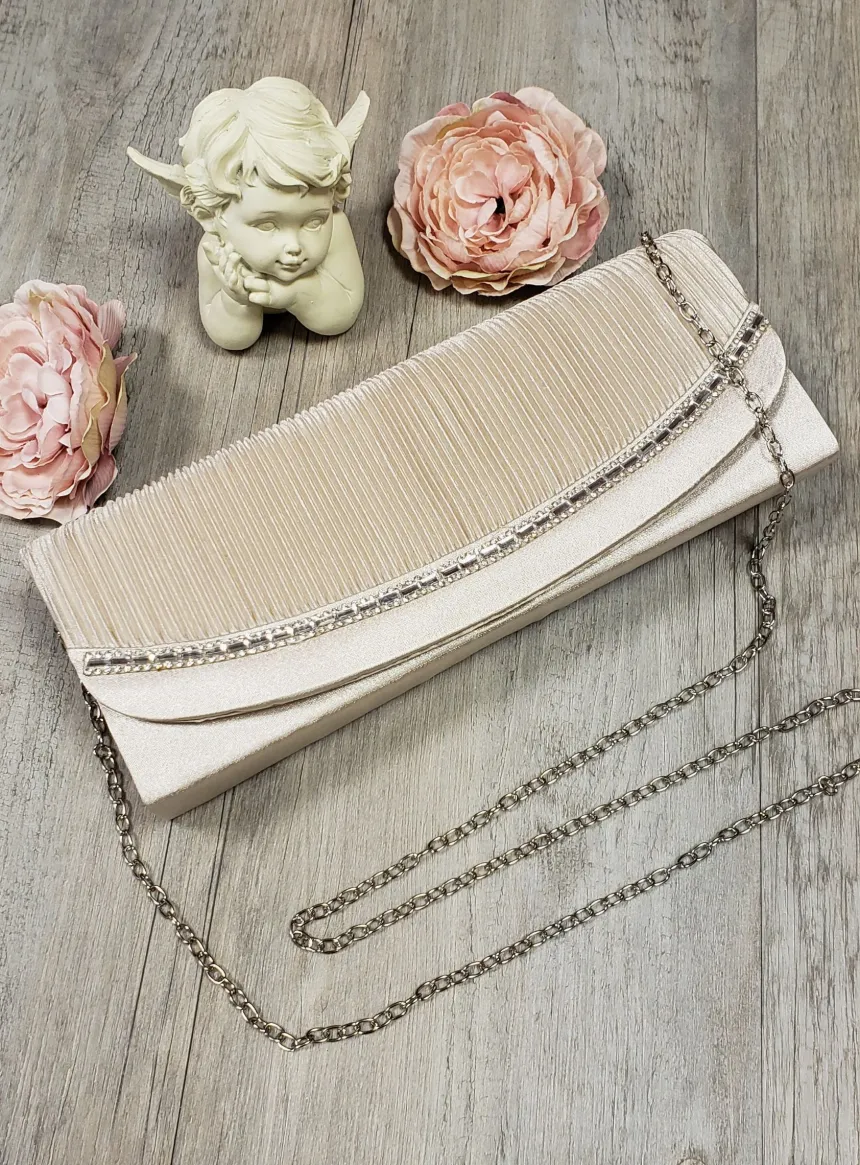 Pochette de soirée satin et strass