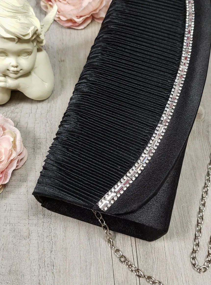 Pochette de soirée satin et strass